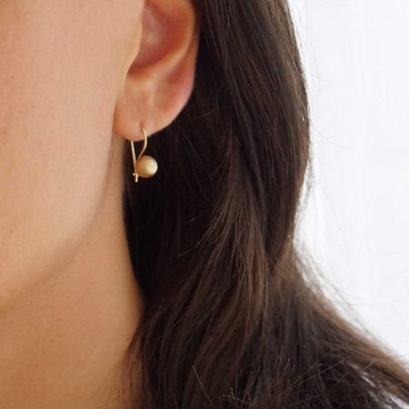 Κρεμαστά Χρυσά Σκουλαρίκια Μπίλιες 14 Καρατίων