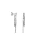 Κρεμαστά Σκουλαρίκια Λευκόχρυσα 14Κ Με Ζιργκόν Πέτρες