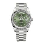 Ρολόι Rolex Day-Date 40mm White Gold Green Roman President (κωδ: 228239G)