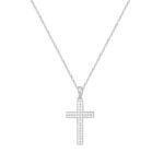 Ασημένιος Σταυρός Με Ζιργκόν Πέτρες Και Αλυσίδα 925