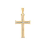 Δίχρωμος Σταυρός Χρυσός 9Κ Με Διαμαντάρισμα