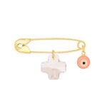 Επίχρυση Παραμάνα Παιδική 925 Με Σταυρό Και Ματάκι