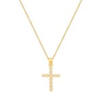 Επίχρυσος Σταυρός Γυναικείος Με Ζιργκόν Πέτρες Και Αλυσίδα 925