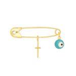 Παραμάνα Με Ματάκι Και Σταυρουδάκι Από Επιχρυσωμένο Ασήμι 925