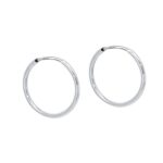 Σκουλαρίκια Λευκόχρυσα Κρίκοι 9Κ