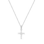 Σταυρός Ασημένιος Με Ζιργκόν Πέτρες Και Αλυσίδα 925