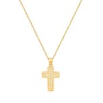 Σταυρός Γυναικείος Με Ζιργκόν Σε Ασήμι Επιχρυσωμένο 925