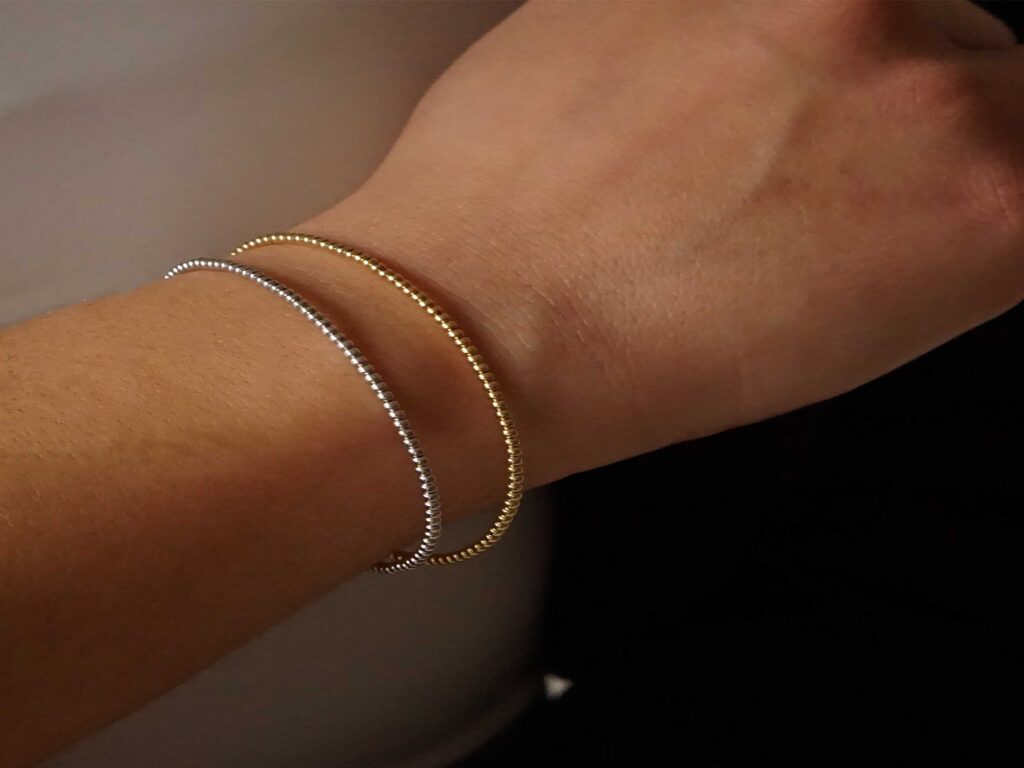 Βραχιόλι Λευκόχρυσο Χειροπέδα 9 Καράτια