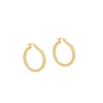 Χρυσά Σκουλαρίκια Κρίκοι Πλακέ 14Κ