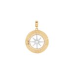 Χρυσό Μενταγιόν Πυξίδα 14Κ Σε Διχρωμία