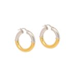 Δίχρωμοι Κρίκοι Ασημένιοι 925