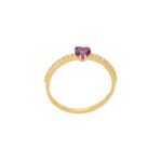 Δαχτυλίδι Με Μωβ Πέτρα Σε Χρυσό 14Κ