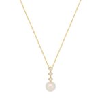 Μενταγιόν Με Μαργαριτάρι Και Μπριγιάν Σε Χρυσό 14Κ