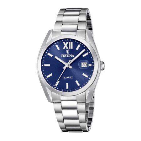 Ανδρικό Ρολόι Festina Με Μπλε Καντράν F20707/7