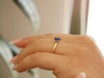 Δαχτυλίδι Μονόπετρο Με Μπλε Πέτρα Σε Χρυσό 14 Καράτια