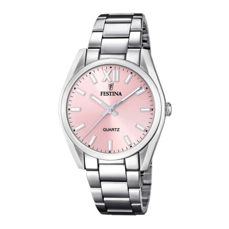 Festina Γυναικείο Ρολόι Με Ροζ Καντράν F20622/2