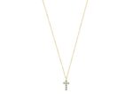 Σταυρός Μικρός Χρυσός Με Τιρκουάζ Πέτρες Και Αλυσίδα 9Κ