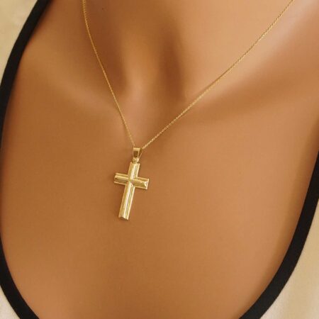 Unisex Χρυσός Σταυρός 9 Καράτια