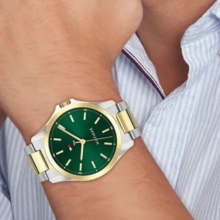 Δίχρωμο Ανδρικό Ρολόι Tommy Hilfiger Bruce Με Πράσινο Καντράν (1792192)