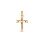 Δίχρωμος Χρυσός Βαπτιστικός Σταυρός 14 Καράτια