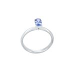 Μονόπετρο Δαχτυλίδι Με Τανζανίτη Σε Λευκόχρυσο 18Κ