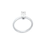 Μονόπετρο Με Διαμάντι Οβάλ Lab Grown Λευκόχρυσο 18Κ
