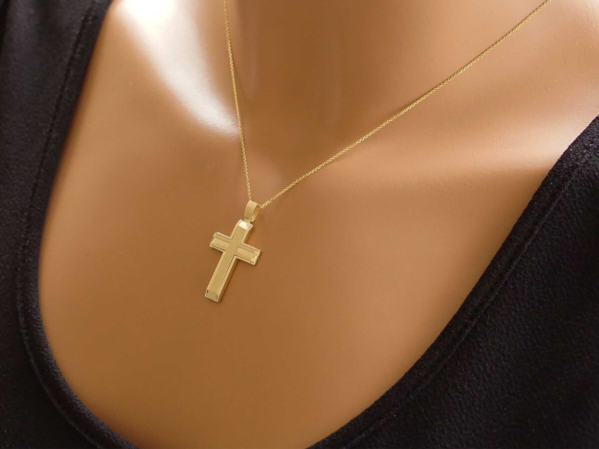 Unisex Χρυσός Βαπτιστικός Σταυρός 14 Καράτια