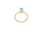 Χρυσό Μονόπετρο Δαχτυλίδι 18Κ Με Aquamarine