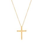 Χρυσός Σταυρός Κ18 Με Μπριγιάν Και Αλυσίδα