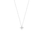 Λευκόχρυσο Σταυρουδάκι Με Ζιργκόν Πέτρες Και Αλυσίδα 9Κ