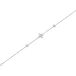 Λευκόχρυσο Βραχιόλι Με Σταυρό 9Κ Και Ζιργκόν Πέτρες