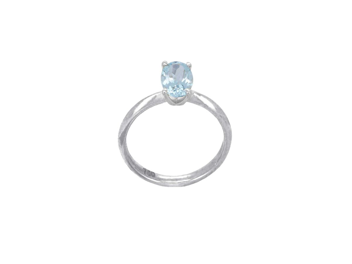 Μονόπετρο Δαχτυλίδι Με Aquamarine 18Κ