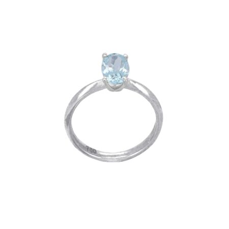 Μονόπετρο Δαχτυλίδι Με Aquamarine 18Κ