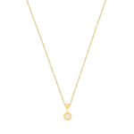 Μονόπετρο Μενταγιόν Χρυσό Με Αλυσίδα 9Κ