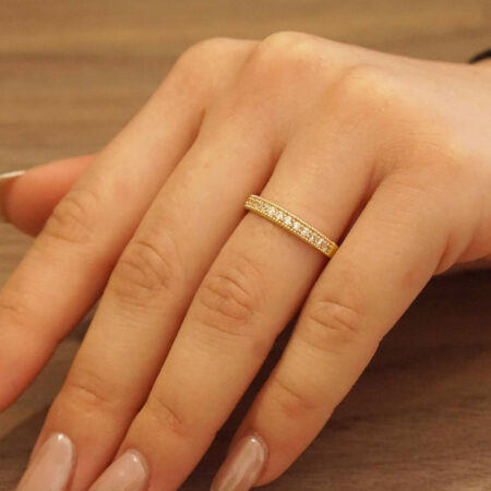 Δαχτυλίδι Μισόβερο Με Μπριγιάν Σε Χρυσό 18 Καράτια