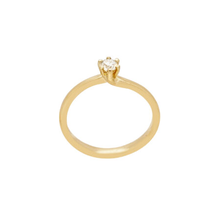 Δαχτυλίδι Μονόπετρο Χρυσό 18Κ Με Μπριγιάν