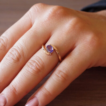 Δαχτυλίδι Με Τανζανίτη Σε Ροζ Χρυσό 18 Καράτια