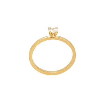 Μονόπετρο Χρυσό Δαχτυλίδι 18Κ Με Μπριγιάν