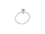 Μονόπετρο Δαχτυλίδι Με Aquamarine Σε Λευκόχρυσο 18Κ