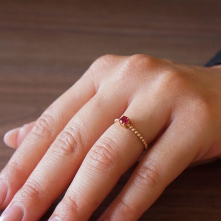 Μονόπετρο Με Ρουμπίνι Σε Ροζ Χρυσό 18 Καράτια