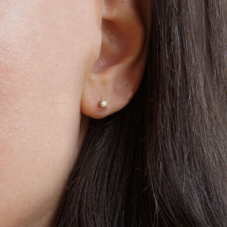 Σκουλαρίκια Μονόπετρα Μπριγιάν Σε Χρυσό 18 Καράτια