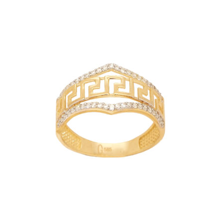 Χρυσό Δαχτυλίδι Μαίανδρος 14Κ Με Ζιργκόν