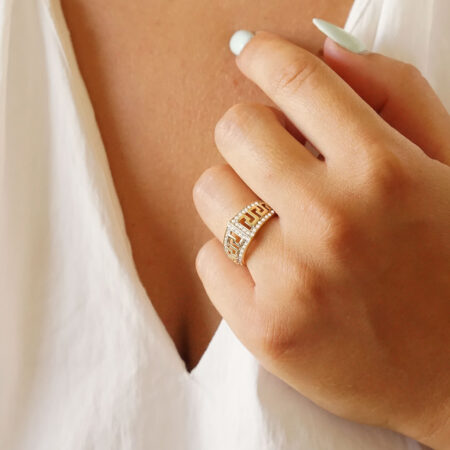 Δαχτυλίδι Με Μαιάνδρους Και Ζιργκόν Σε Χρυσό 14 Καράτια