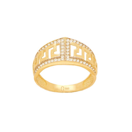Δαχτυλίδι Με Μαιάνδρους Και Ζιργκόν Σε Χρυσό 14Κ