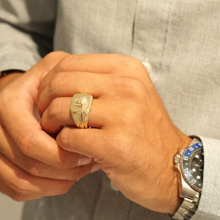 Δαχτυλίδι Ανδρικό Χρυσό 14 Καράτια Με Ζιργκόν