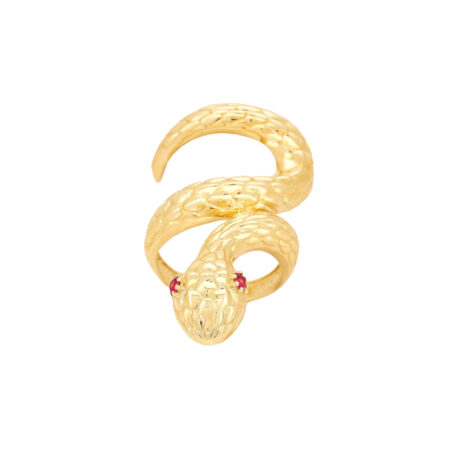 Δαχτυλίδι Χρυσό Φίδι 14Κ Με Ζιργκόν Πέτρες