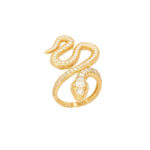 Δαχτυλίδι Φίδι Χρυσό 14Κ Με Ζιργκόν Πέτρες