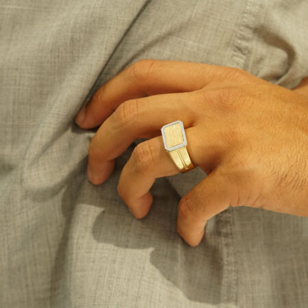 Δίχρωμο Δαχτυλίδι Ανδρικό Χρυσό 14 Καράτια