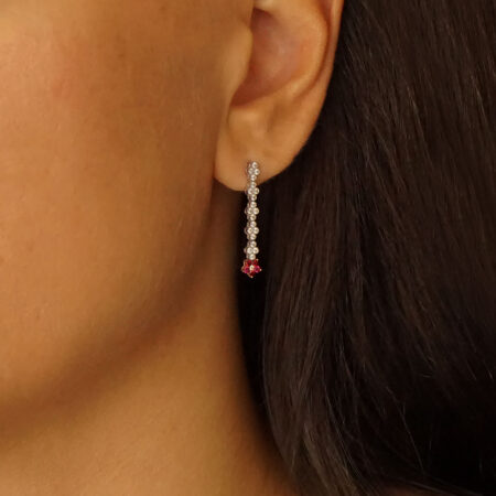 Κρεμαστά Σκουλαρίκια Με Λουλουδάκια 14 Καράτια