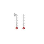 Κρεμαστά Σκουλαρίκια Με Λουλουδάκια 14Κ